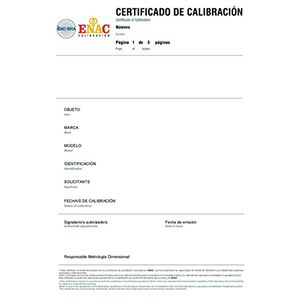 Certificados Calibración ENAC - Sistemas de pesaje de gran precisión
